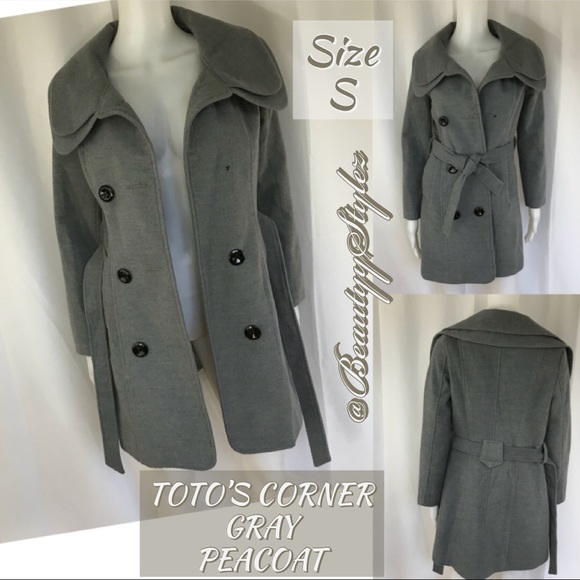Toto’s Corner Jackets & Blazers - MAKE AN OFFER Double Collar Grey Peacoat Size S